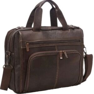 Kenneth Cole Reaction Brown Leather Messenger/ Laptop Bag